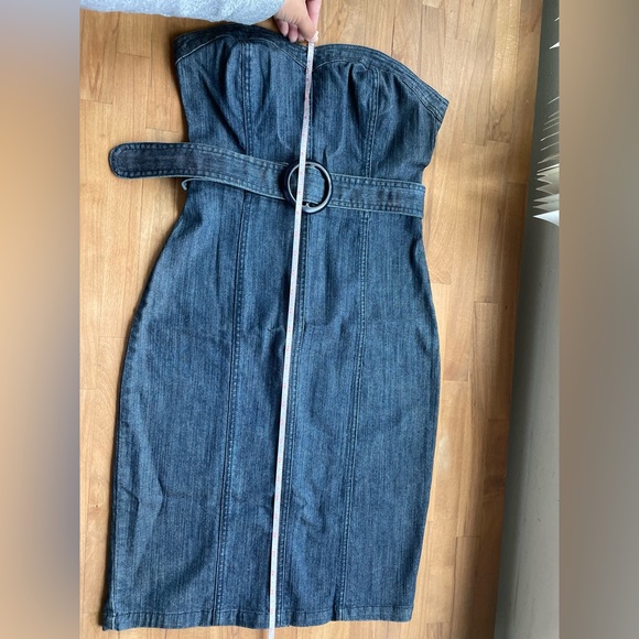 Vintage Forever 21 Belted Pencil Denim Dress, Size Small - Picture 5 of 11